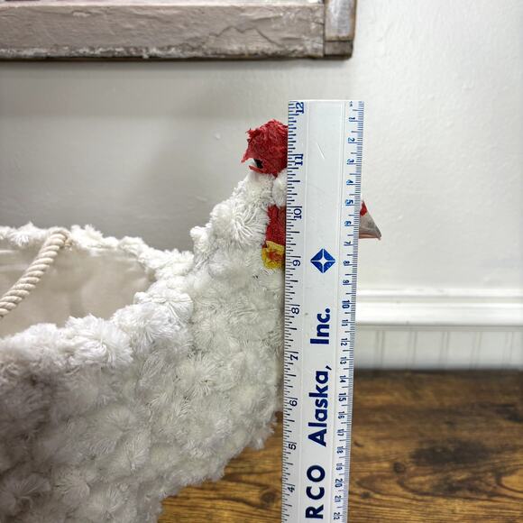 Hen Egg Gathering Basket Macrame Chicken Handmade Farmhouse Decor Rustic Large - Picture 12 of 16